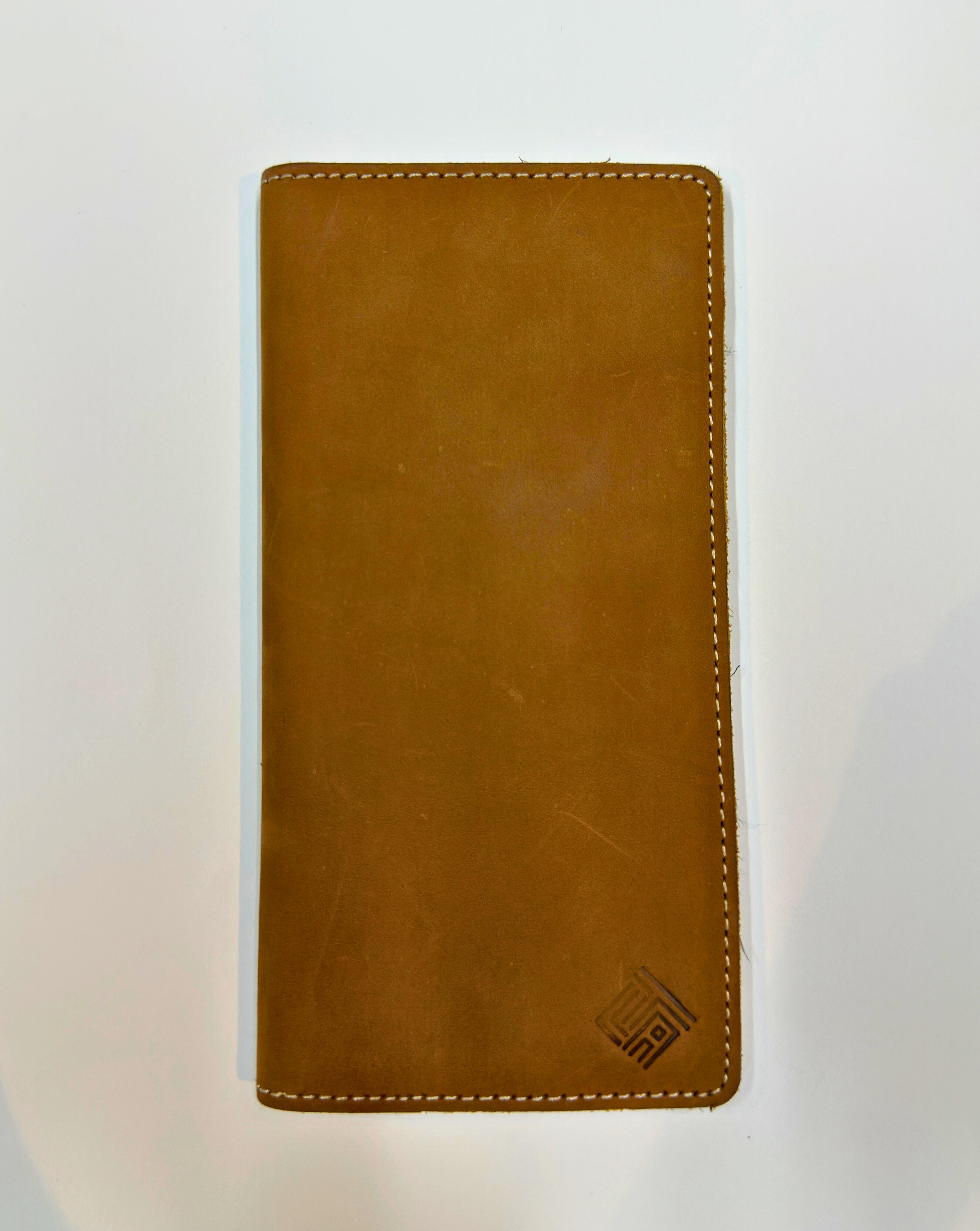 Brown Raw Pure Leather Long Wallet
